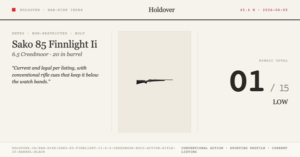 Sako 85 Finnlight Ii 6.5 Creedmoor Bolt Action Rifle, 20" Barrel, Black reference image for Holdover Ban-Risk verdict