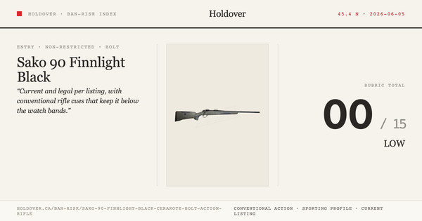 Sako 90 Finnlight Black Cerakote Bolt Action Rifle reference image for Holdover Ban-Risk verdict