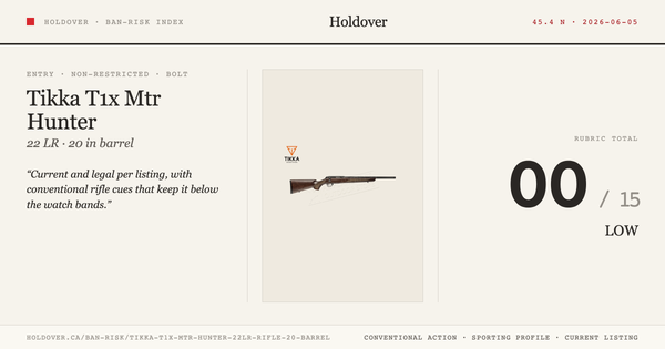 Tikka T1x Mtr Hunter 22lr Rifle, 20" Barrel reference image for Holdover Ban-Risk verdict
