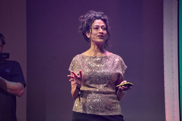 Dr Payal Arora talking at NEXT24 in Hamburg. 