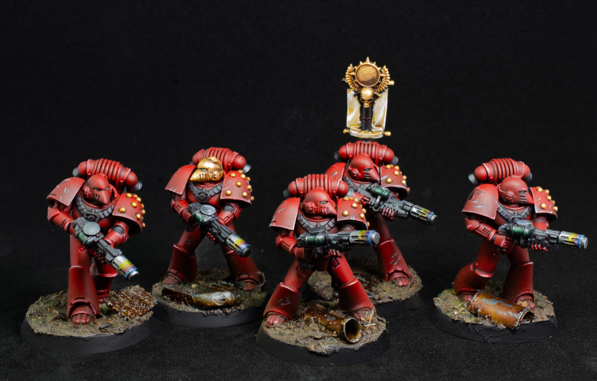 MKVI Blood Angels Legionaries with Meltaguns.