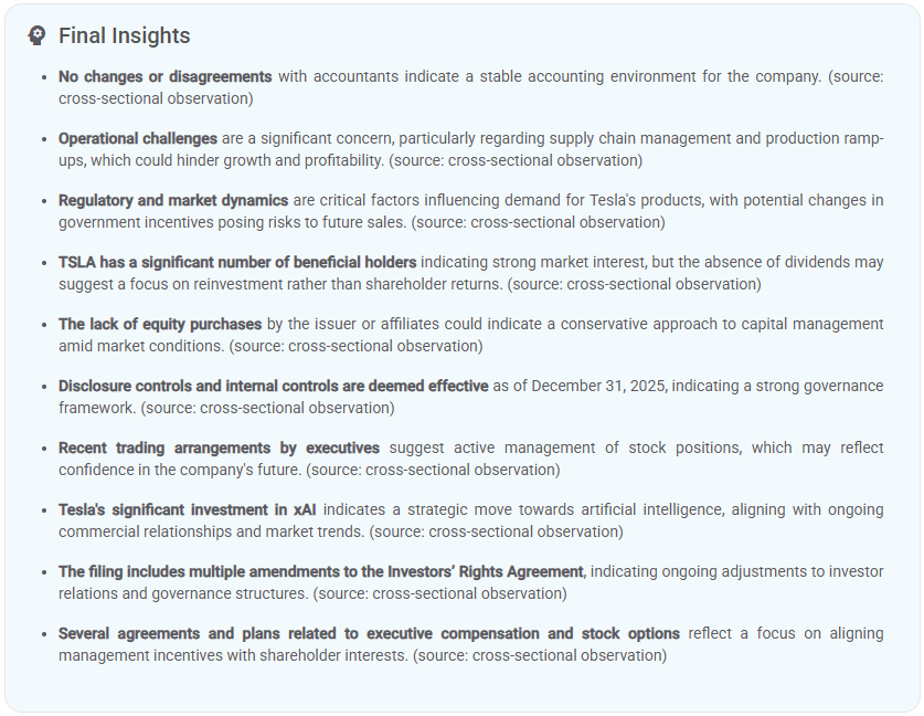 Tesla 10-Q showing $2B investment in xAI and related strategic disclosures