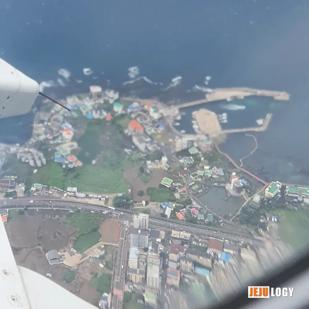 Aerial view of Yeondae-pogu and the surrounding coast