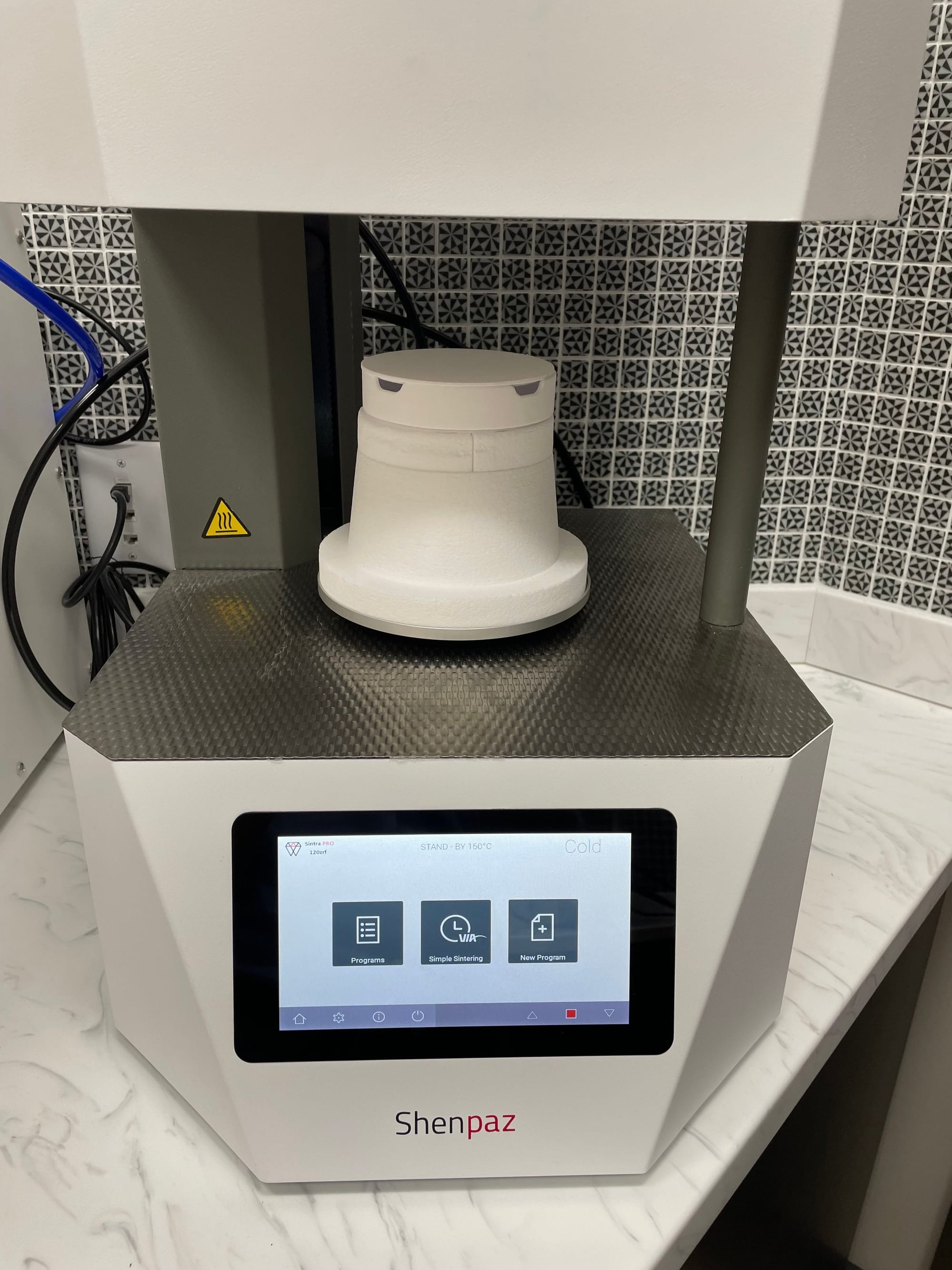 Zirconia crowns sintering to full strength in the dental furnace