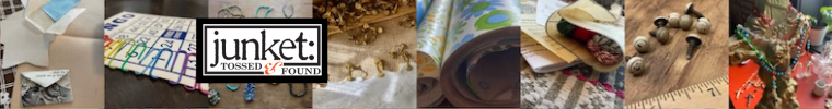 Junket logo + a photo collage of reuse-resourced product offerings