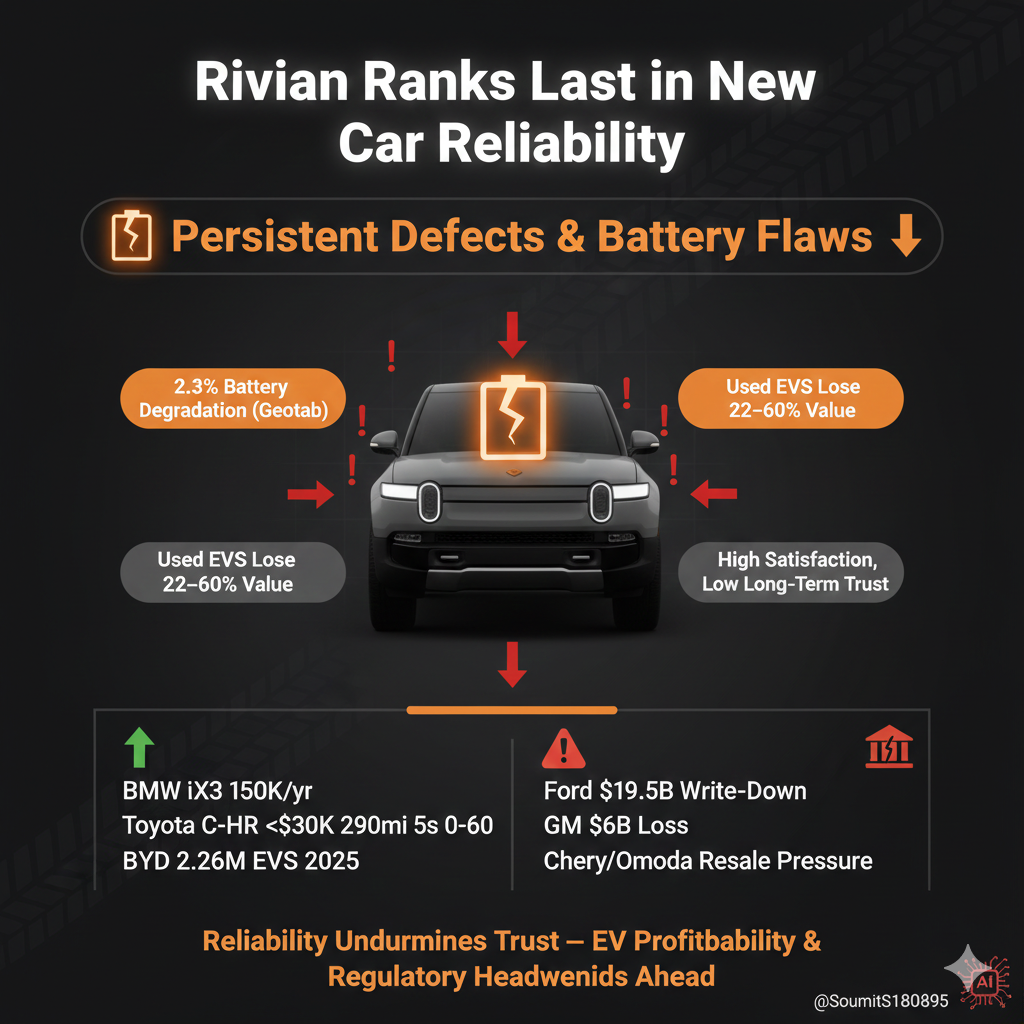 Rivian Leads in Satisfaction but Lags in Reliability; Waymo Recalls Robotaxis After Safety Incidents