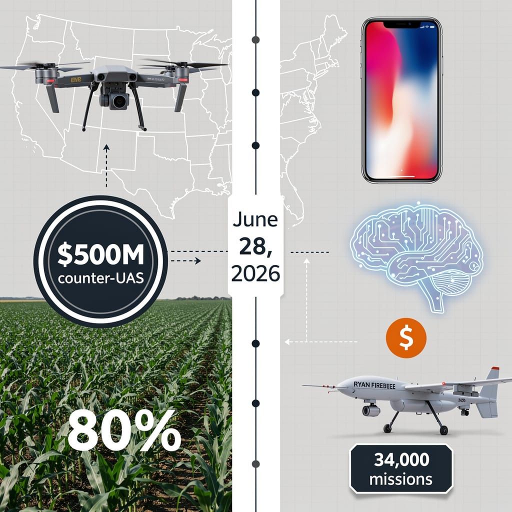 80% US Farm Drone Dependency vs. $500M Counter-Drone Funding: Structural Vulnerability Unresolved