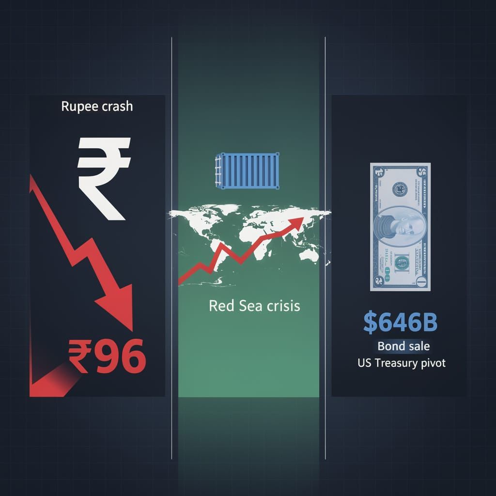 INR 96 Projection: Indian Rupee Plummets Amid Red Sea Instability and US Treasury Pivot