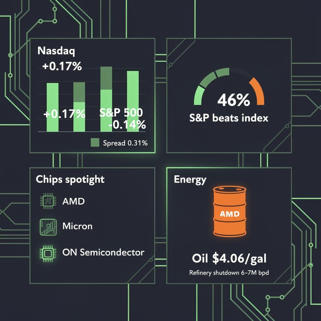 Nasdaq's 0.17% 'Resilience' — A 31-Basis-Point Spread in Search of a Story