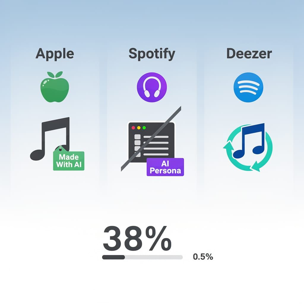 38% of Uploads Are AI-Generated — and They Account for Under 0.5% of Listening Minutes, Apple Makes Labels Mandatory