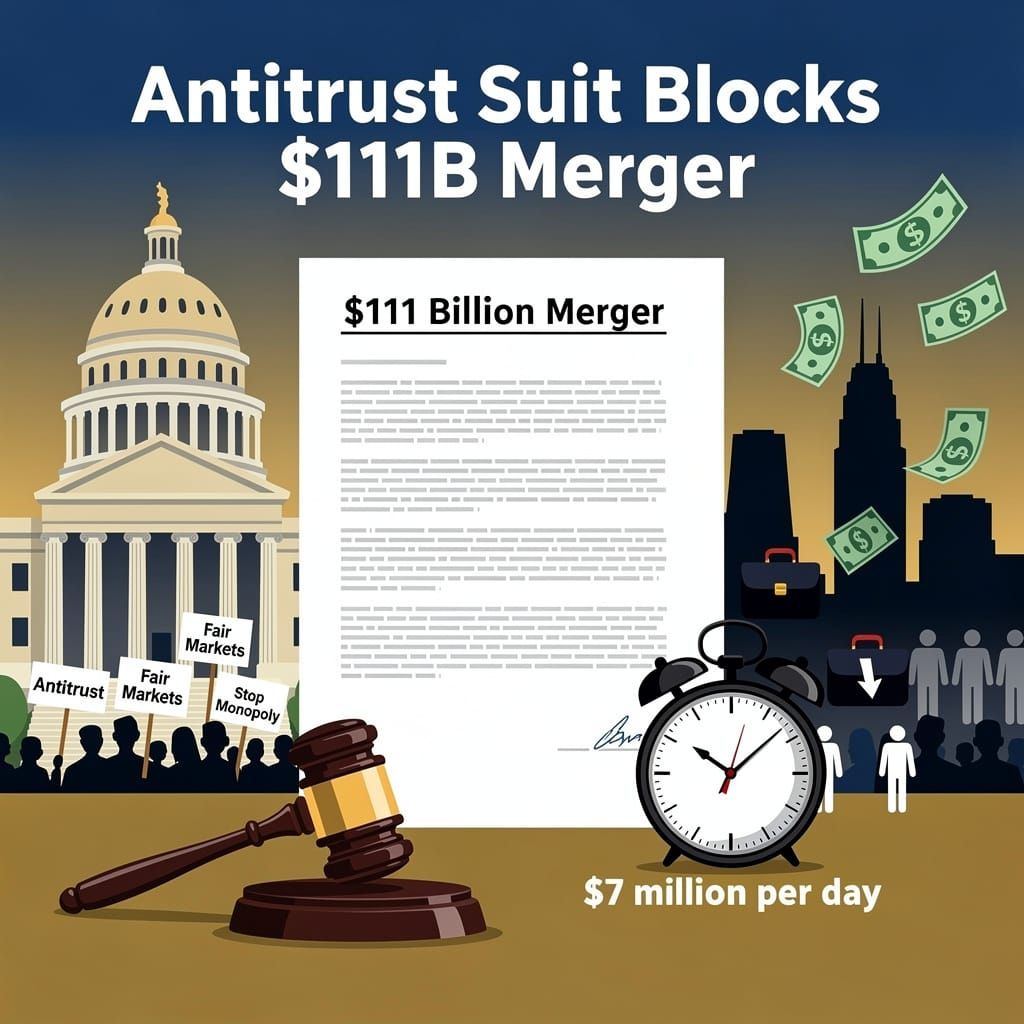 🏛️ State antitrust suit blocks $111B Paramount–WBD merger