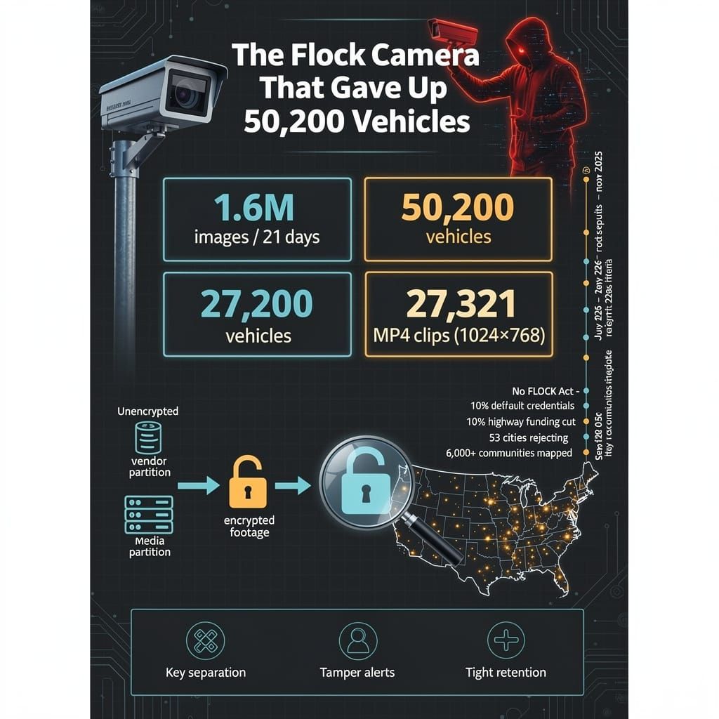 📷🔐 Stolen Flock camera unlocks 50,200 vehicles' plate data