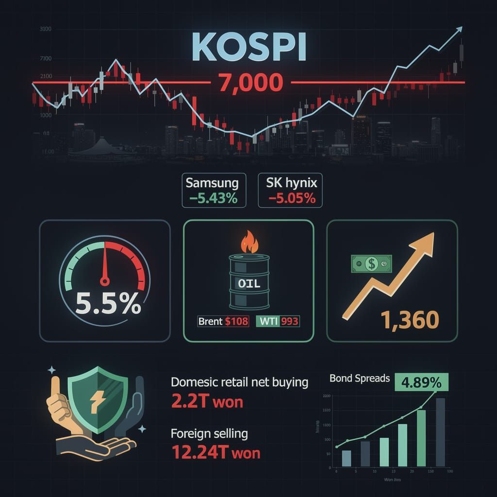 KOSPI slides below 7,000 as U.S. yields hit chips