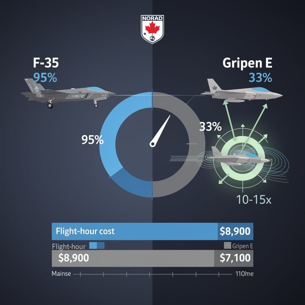 🇨🇦✈️ Gripen E scores 33% vs F-35's 95% in Canada's own suitability test
