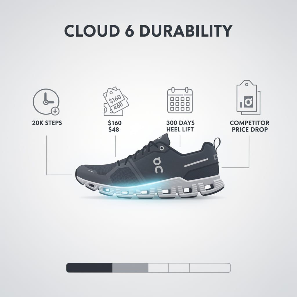 🧠 On's Cloud 6 holds price while rivals discount — heel lift test looms