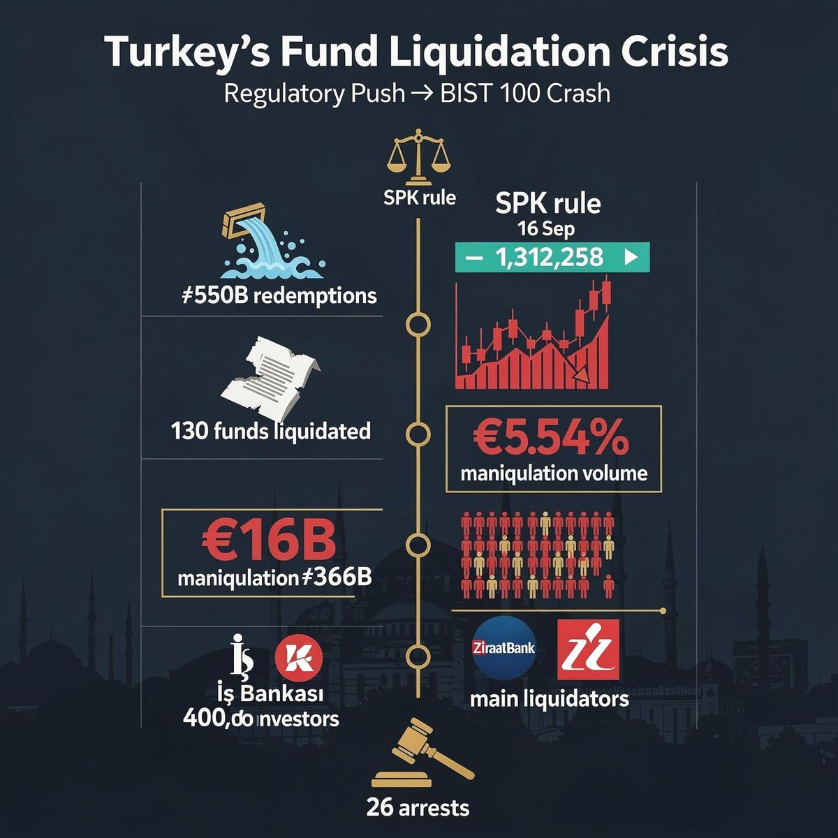 Turkey's Fund Liquidation Crisis Drags 400K Retail Investors Into BIST 100 Freeze