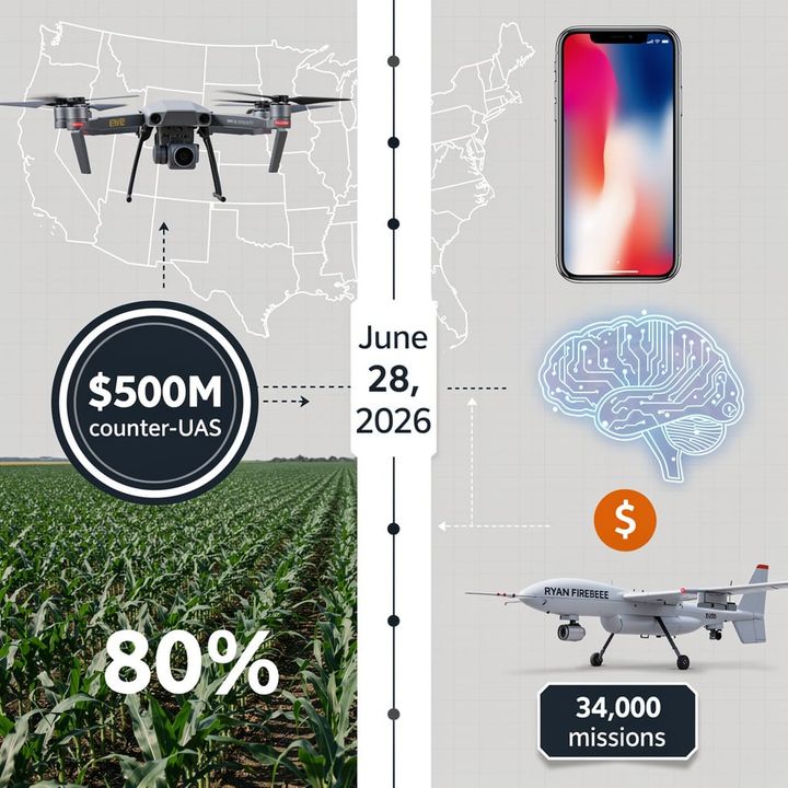 80% US Farm Drone Dependency vs. $500M Counter-Drone Funding: Structural Vulnerability Unresolved