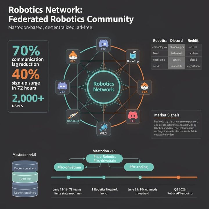 70% Faster Coordination: Robotics Network Unites 2,000+ FRC/FTC/VEX Teams on Decentralized Social Platform