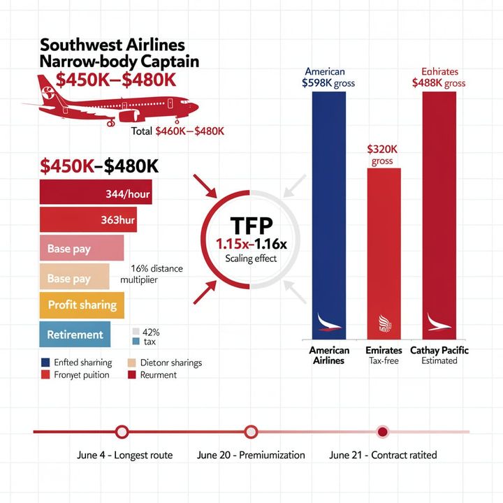 $450K on the 737: Southwest Pilots Match Wide-Body Pay — Without Leaving the Narrow Body