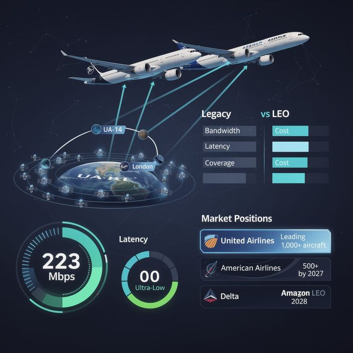 223 Mbps Connectivity: United Airlines Deploys Starlink LEO across 1,000+ Aircraft