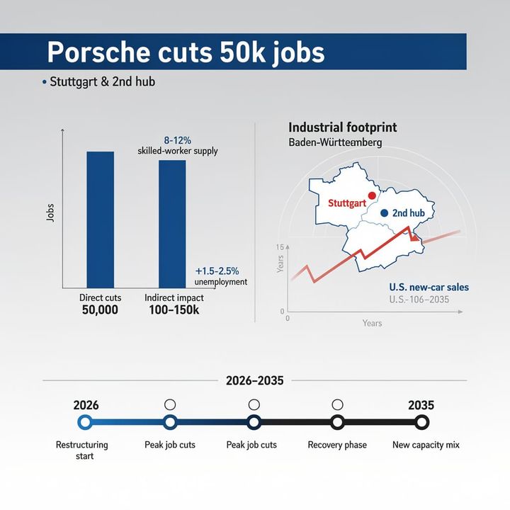 Porsche Confirms 50,000-Personnel Cut Across Stuttgart and Second Plant — Up to 150,000 Supply-Chain Roles at Risk in Germany