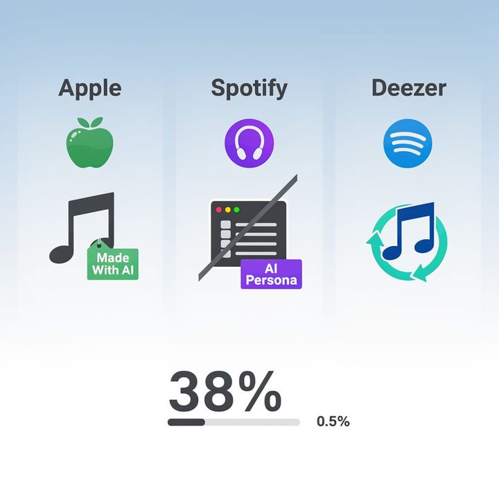 38% of Uploads Are AI-Generated — and They Account for Under 0.5% of Listening Minutes, Apple Makes Labels Mandatory