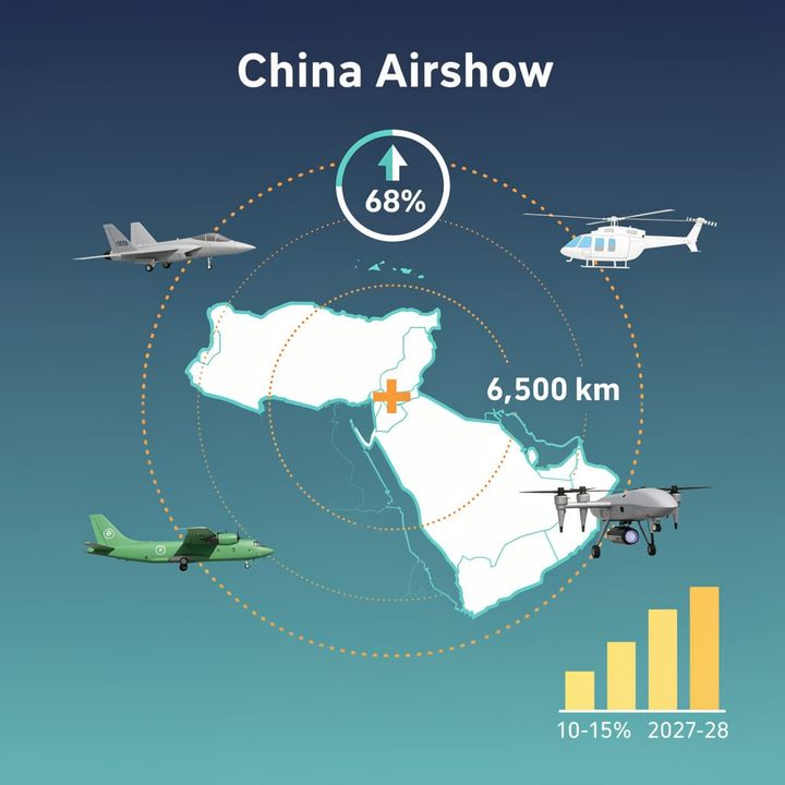 PLAAF J-16 fighter and KJ-500 airborne early warning aircraft on static display at El Alamein International Airshow in Egypt