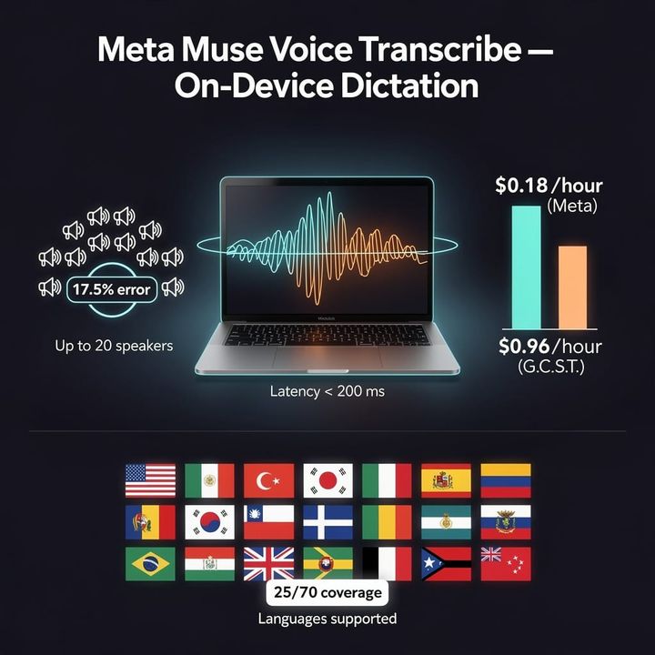 Muse Voice Transcribe Launches: Meta's On‑Device Dictation Slashes Costs 80%, Challenges Google's Cloud Dominance