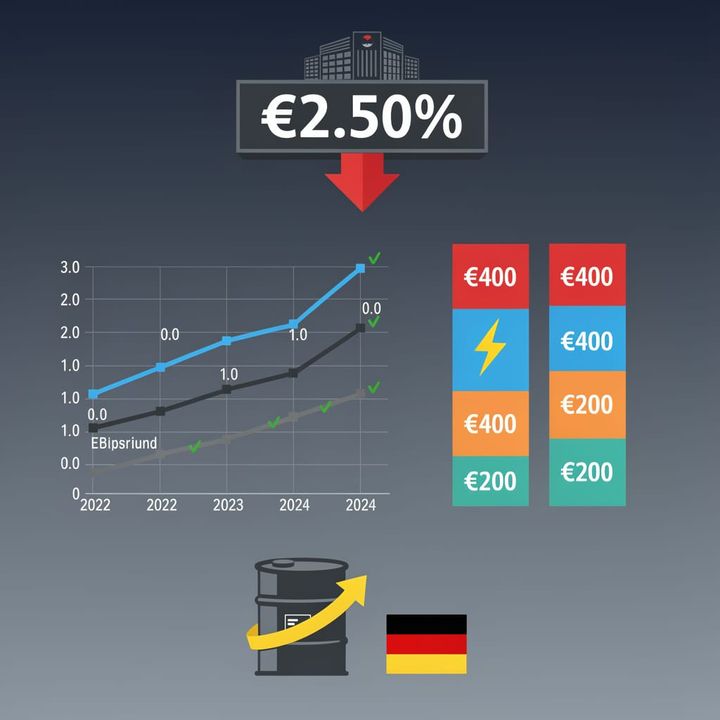 ECB headquarters in Frankfurt with a chart overlay showing rising interest rates and bund yield curve steepening