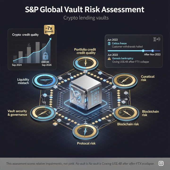 S&P Global launches Vault Risk Assessment for the roughly $10 billion crypto lending vault market