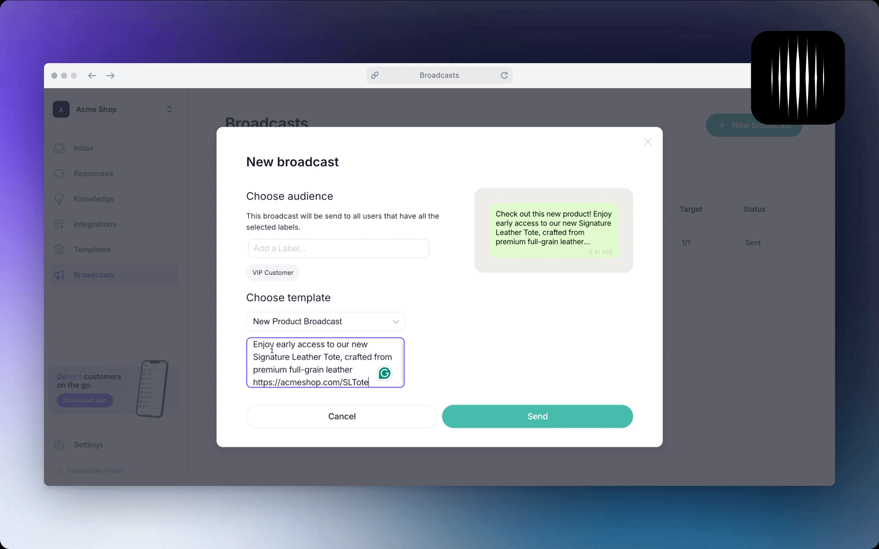 Simplify WhatsApp Broadcast with Polser