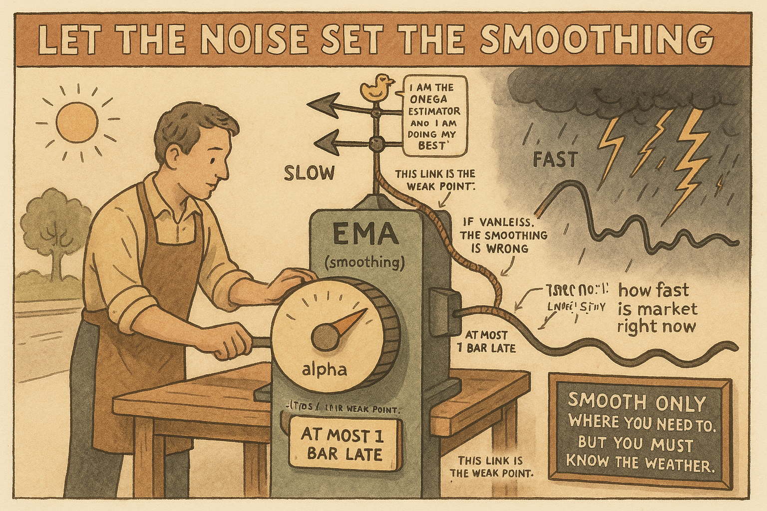 2.35 Frequency-Adaptive EMA: Smoothing That Reacts to Noise
