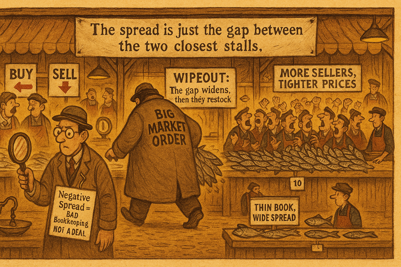 5.31 Limit Order Book Behavior: Negative Spreads, Wipeouts, and Why Size Tightens the Market