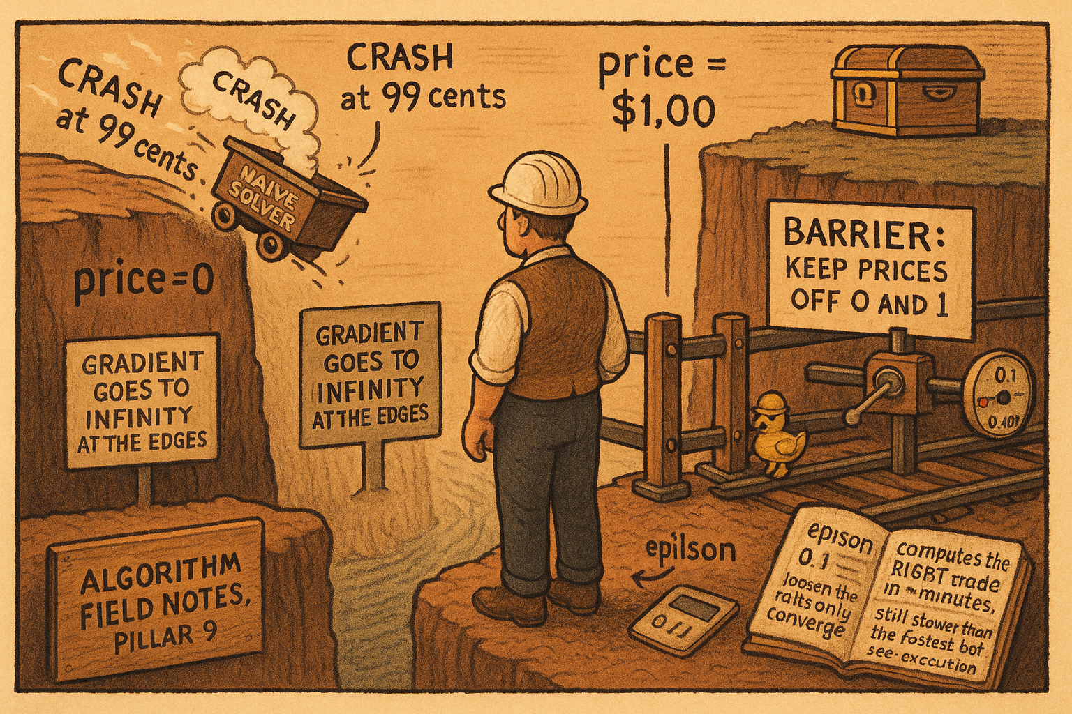 9.12 Why Your Arbitrage Solver Crashes at 99 Cents: Barrier Frank-Wolfe