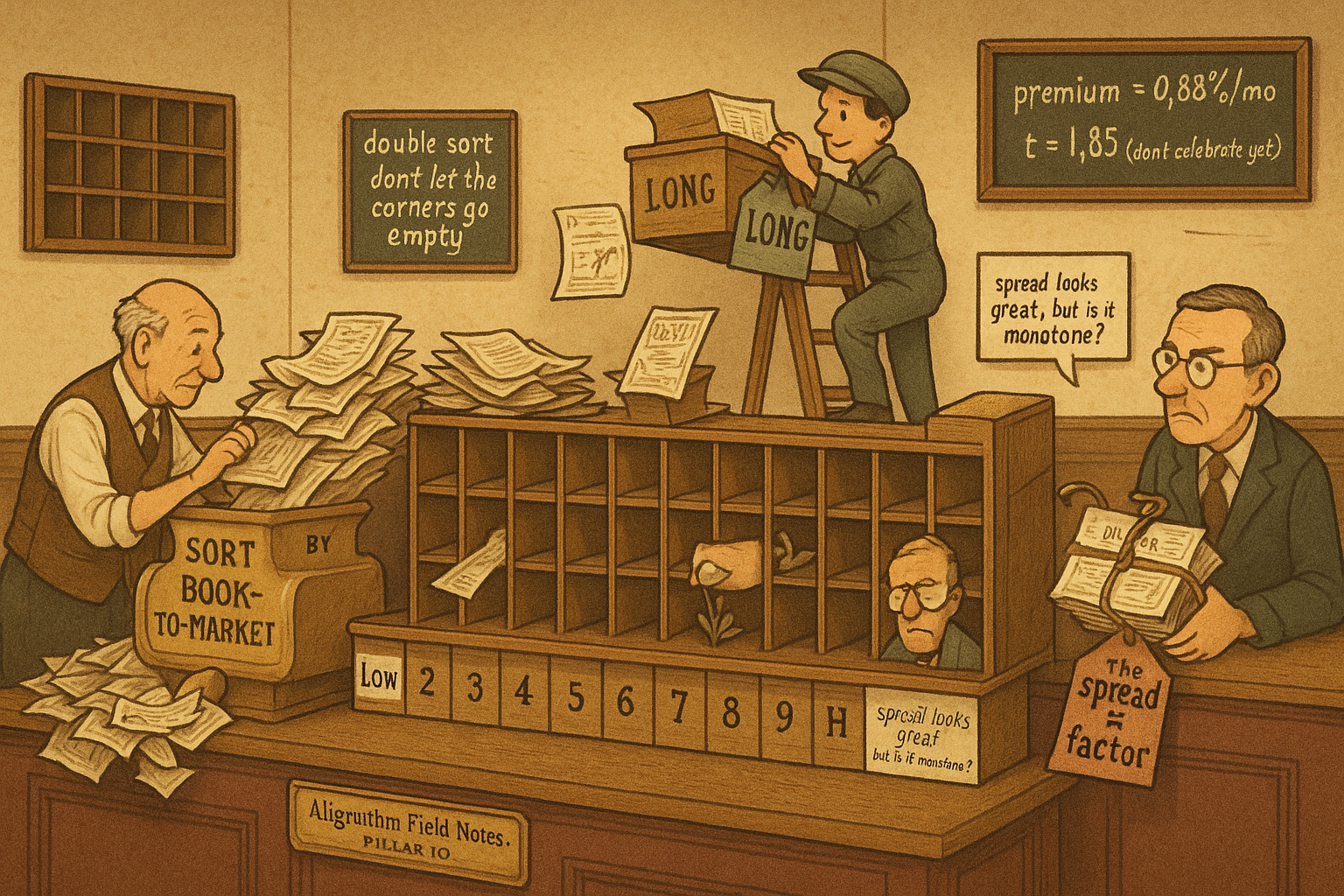 10.2 Portfolio Sorts From Scratch: Deciles, Monotonicity, and the Long-Short Spread
