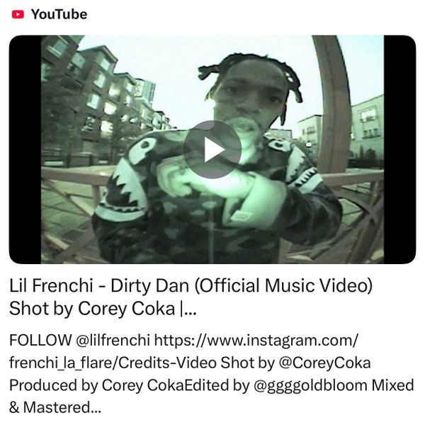 [NEW VIDEO] Lil Frenchi - Dirty Dan (Official Music Video) Shot by Corey Coka | via Mile High Minute @YouTube