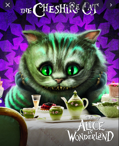 Alice in Wonderland and the Chesire cat