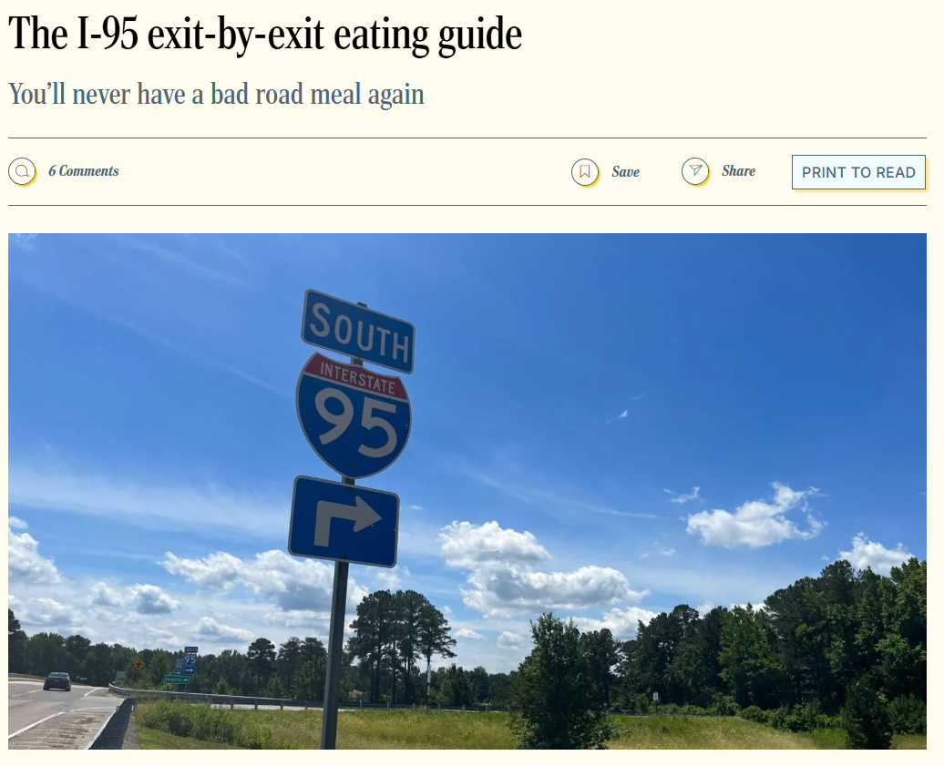 Une capture d'écran du site The Food Section.