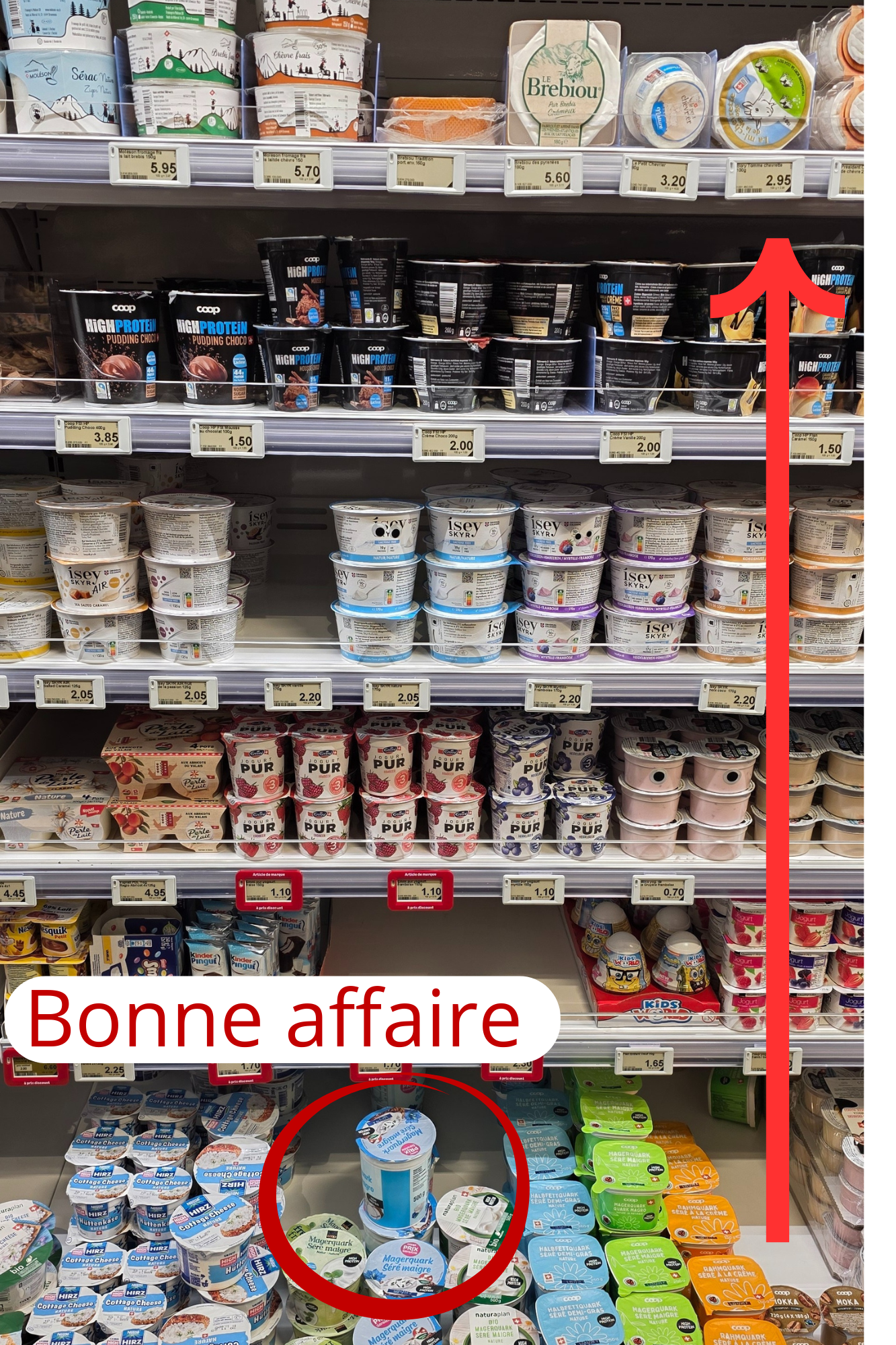 Rayon yogourt de la Coop