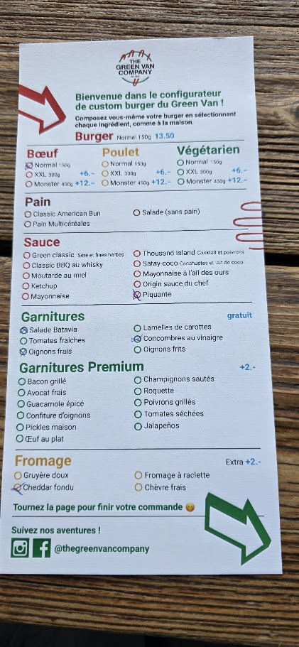 Formulaire de commande chez Green Van