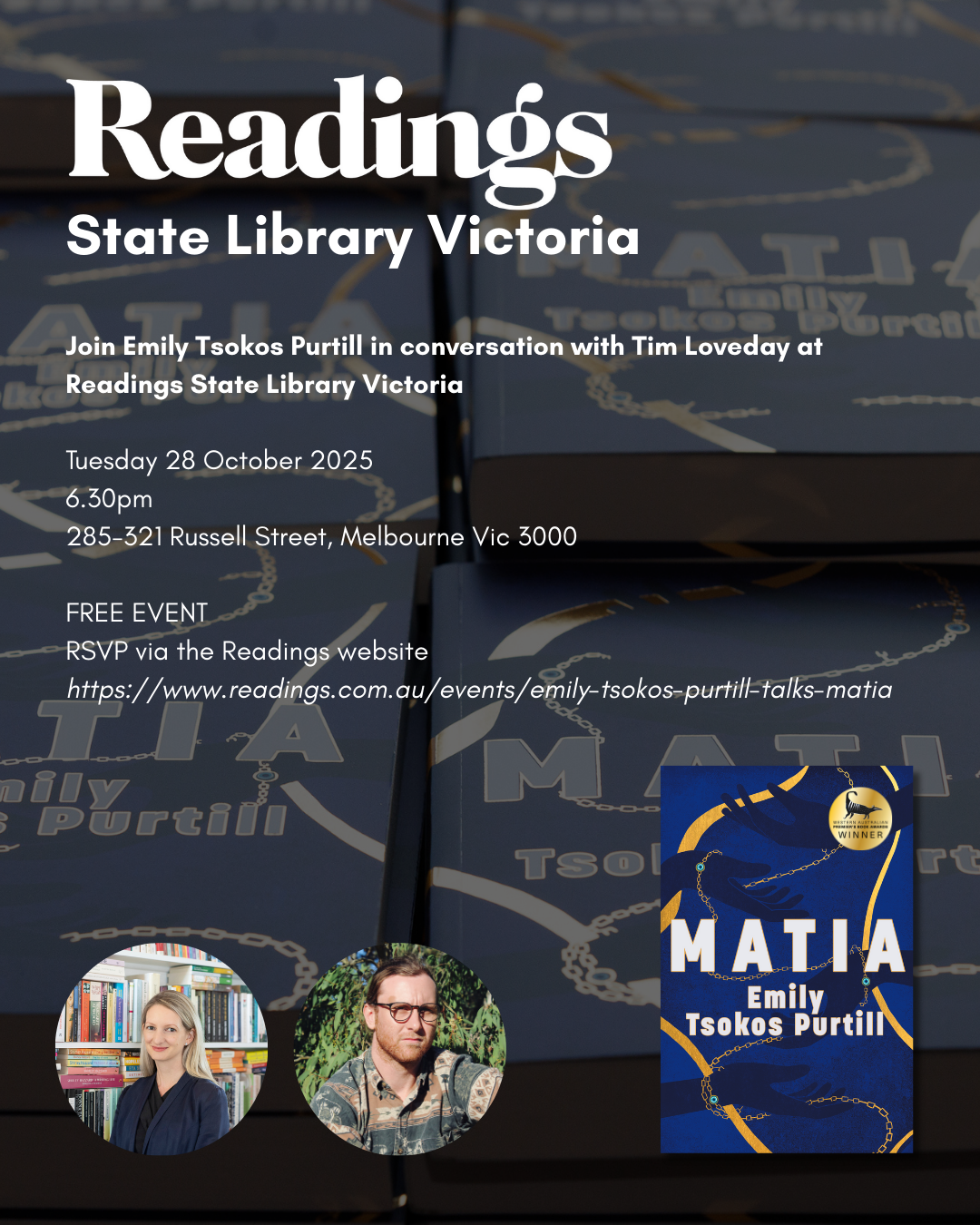MATIA - State Library of Victoria Readings - In conversation with Tim Loveday - 28 October 2025