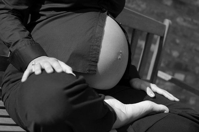 Model Severine Pregnant Photo 4 B&W