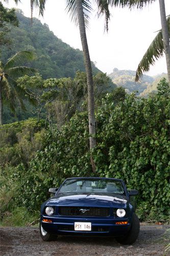 Our Rented Convertible on the Road to Hana