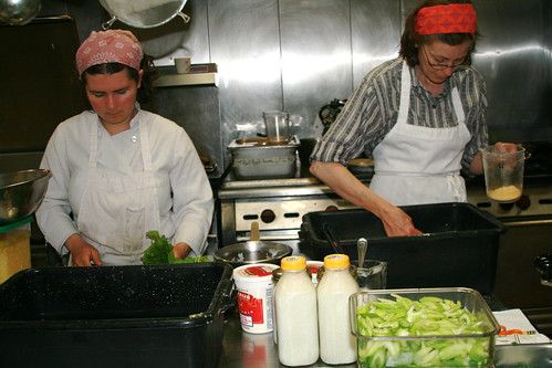 Ciara and Mary Cooking at Three Stone Hearth