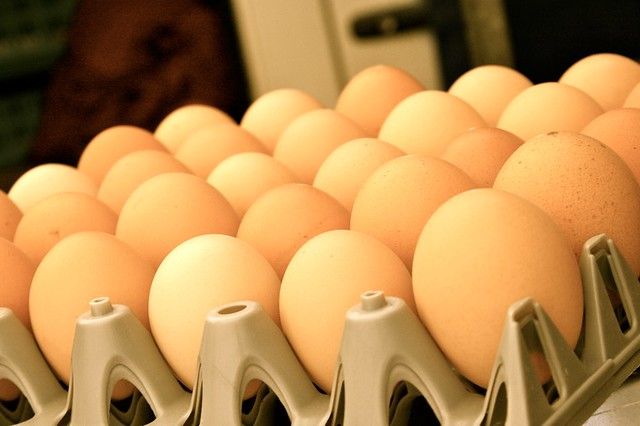 Eggs at the farmer's market in Holland