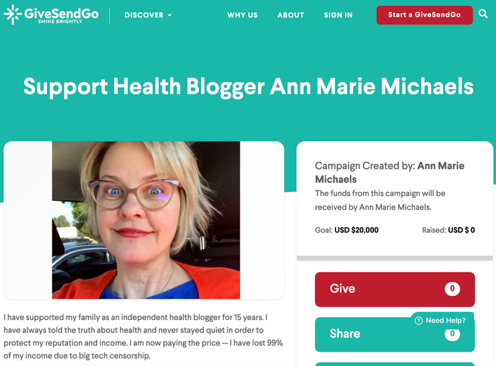 Support Me on GiveSendGo