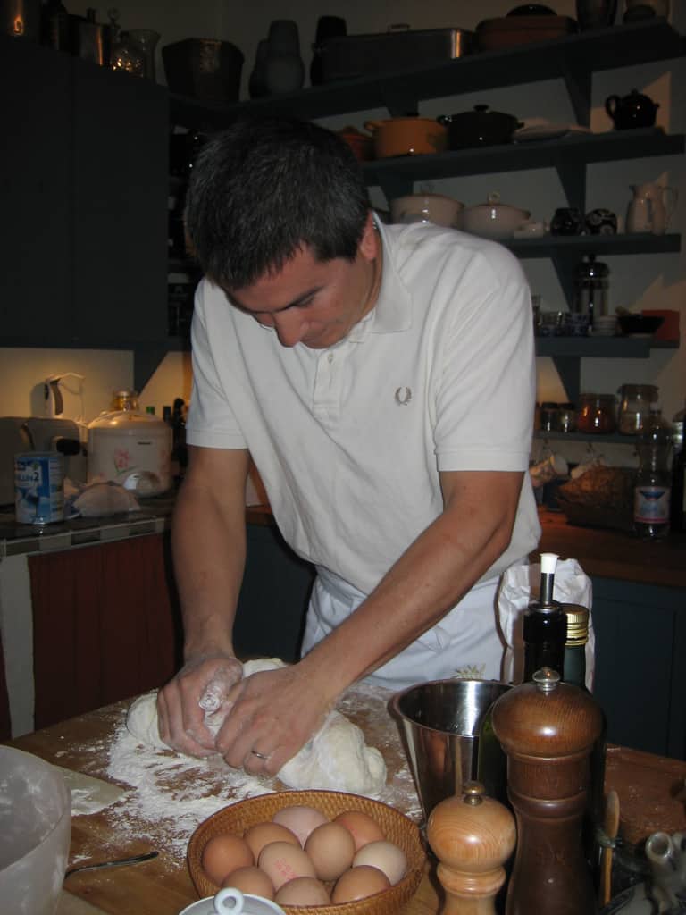 Chris Making Pizza