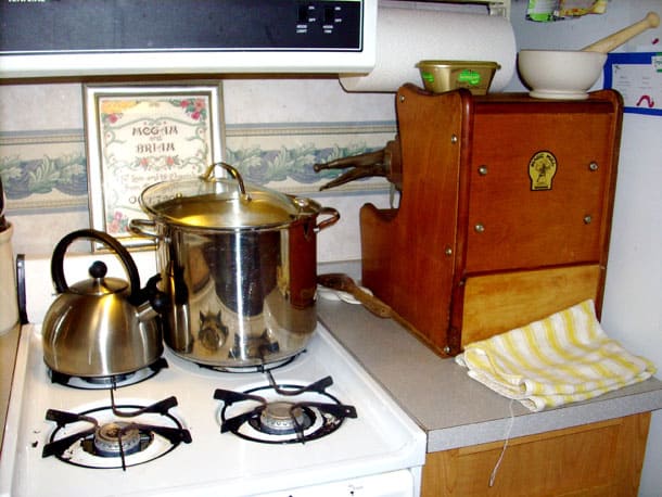 Stove and my Magic Mill grinder