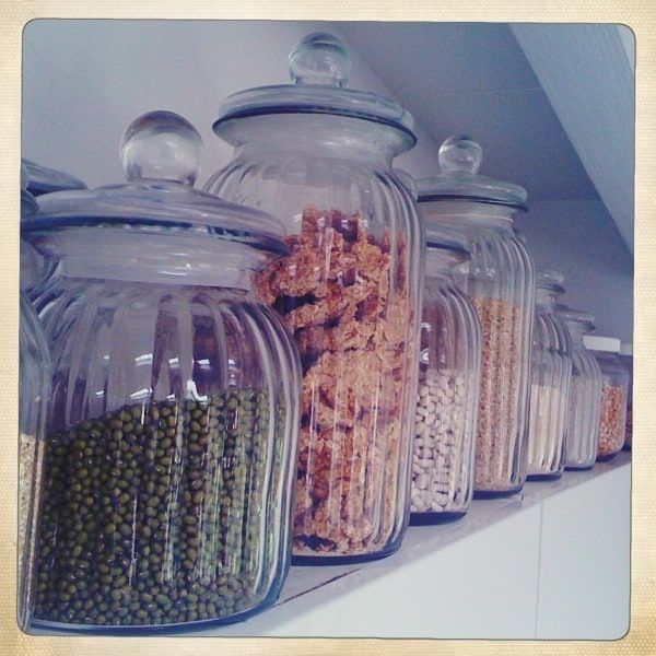 Homemade granola, beans and grains