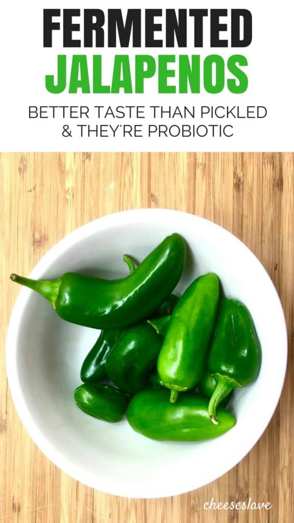 Fermented jalapenos are pickled jalapenos, but way, way better. Once you've tried these fermented jalapenos, you will always taste the difference. Not only do they taste better, but they're probiotic.